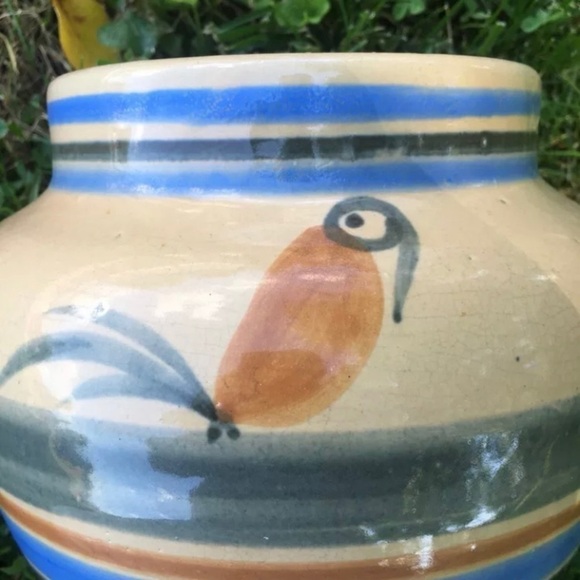 American Native Feathers Pottery Bowl Bird - Picture 1 of 6